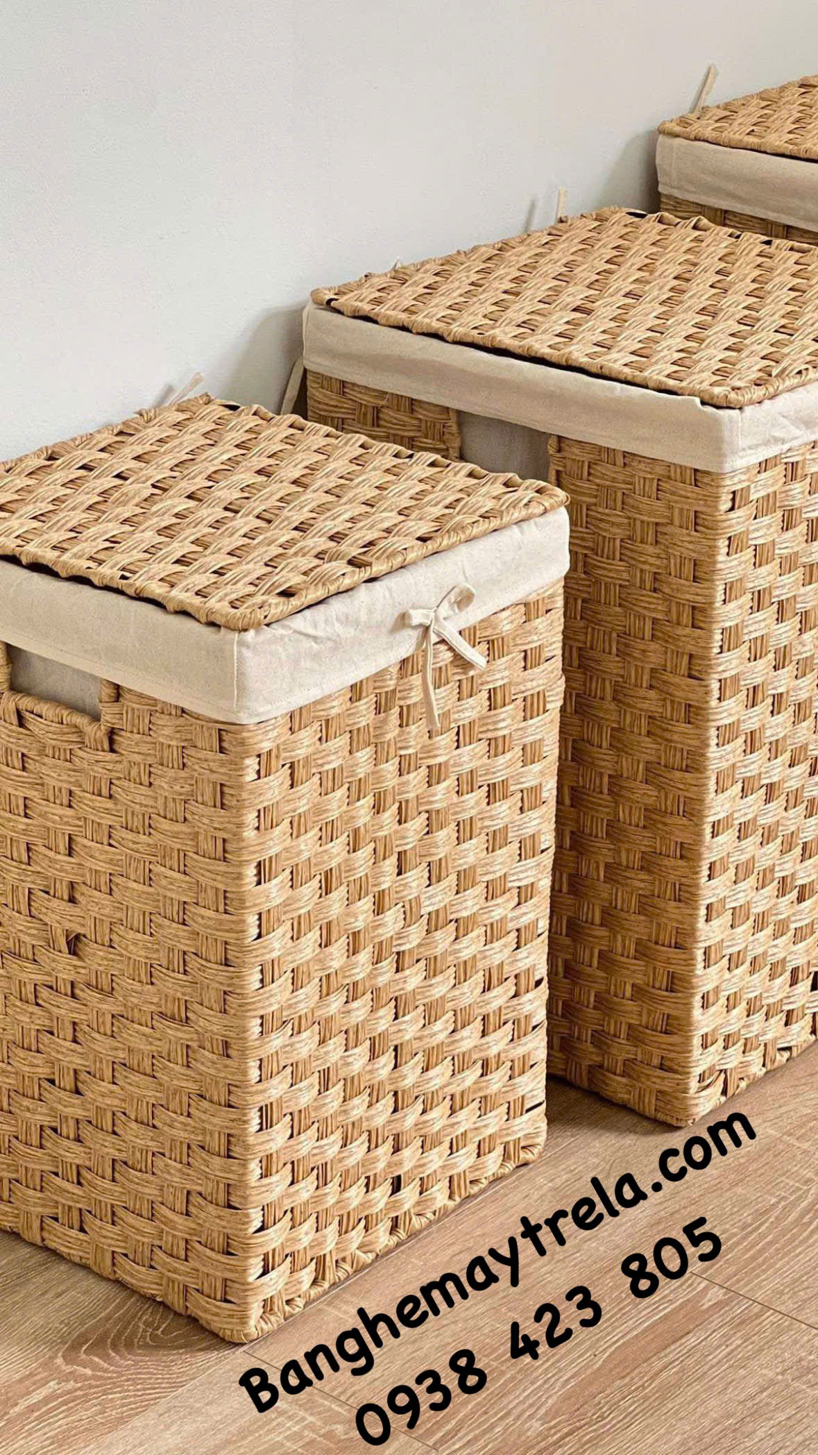 Giỏ vuông đựng đồ khách sạn giả mây